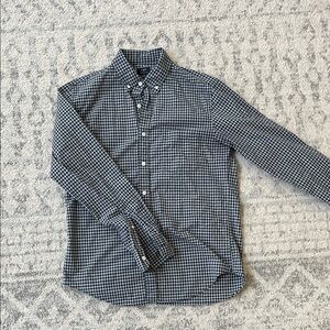 Men's Green and White Checkered Shirt